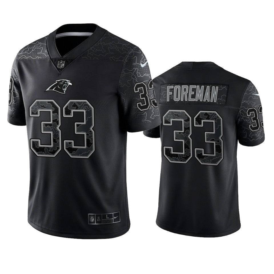 Panthers Donta Foreman Reflective Limited Black Jersey Mens