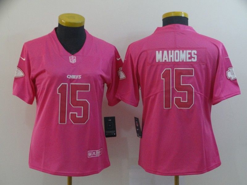 Patrick Mahomes 15 Kansas City Chiefs 2020 Nfl Pink Womens Jersey Jersey