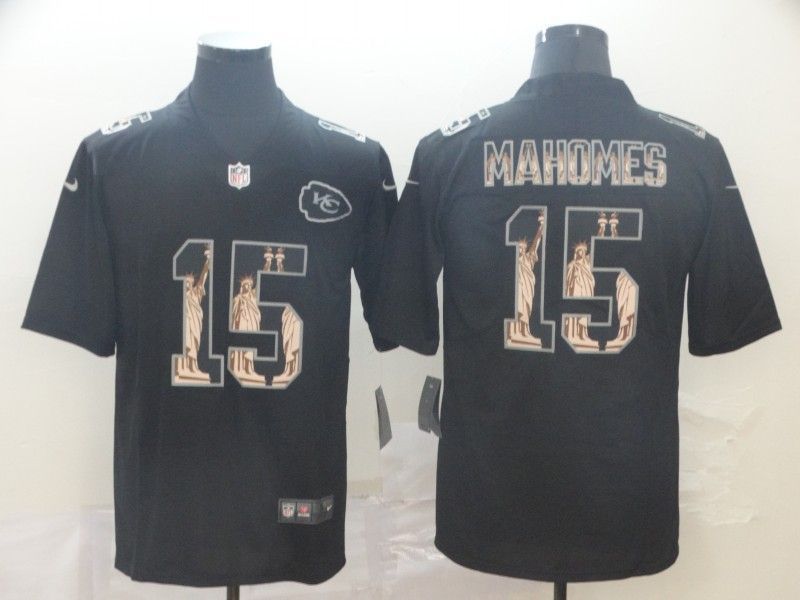 Patrick Mahomes Ii 15 Kansas City Chiefs 2020 Nfl Black Statue Of Liberty Jersey Jersey