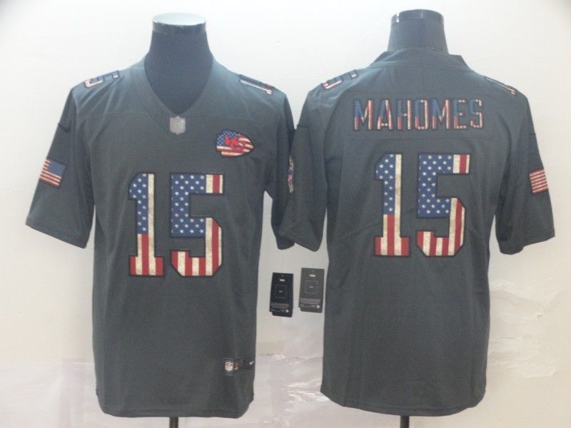 Patrick Mahomes Ii 15 Kansas City Chiefs 2020 Nfl Black Us Flag Jersey Jersey