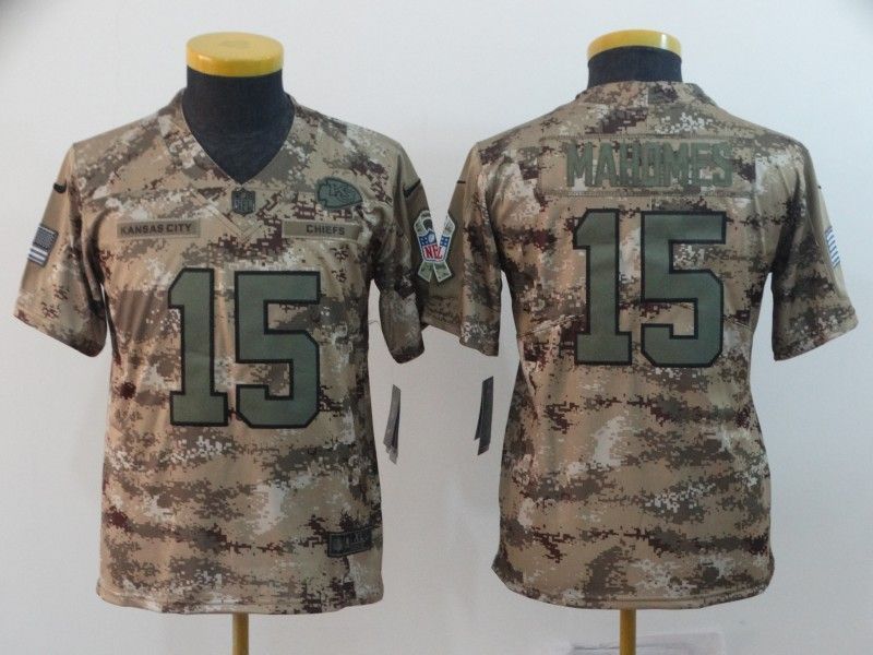 Patrick Mahomes Ii 15 Kansas City Chiefs 2020 Nfl Camo Womens Jersey Jersey