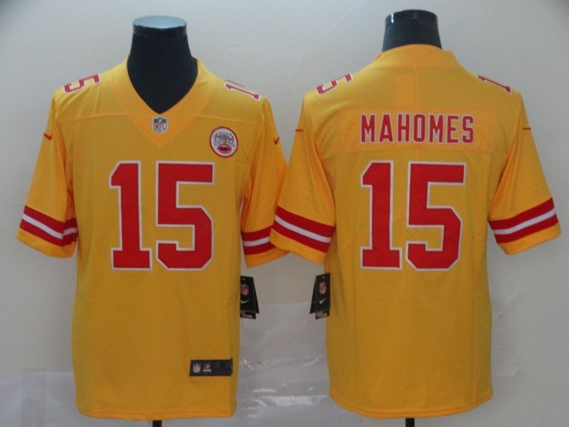 Patrick Mahomes Ii 15 Kansas City Chiefs 2020 Nfl Yellow Jersey Jersey