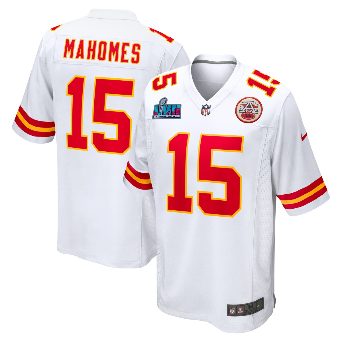 Patrick Mahomes Kansas City Chiefs Nike Super Bowl Lvii Patch Away Game Jersey White