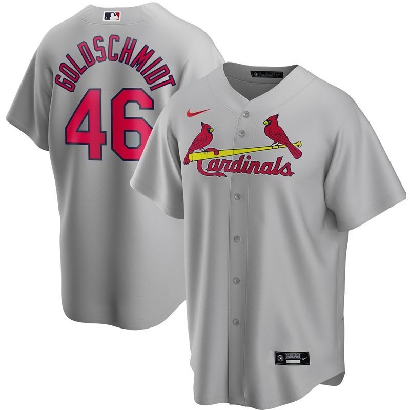 Paul Goldschmidt 46 St Louis Cardinals 2020 Mlb Grey Jersey