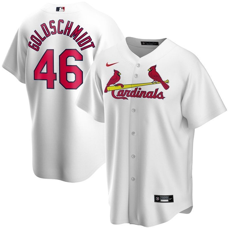 Paul Goldschmidt 46 St Louis Cardinals 2020 Mlb White Jersey
