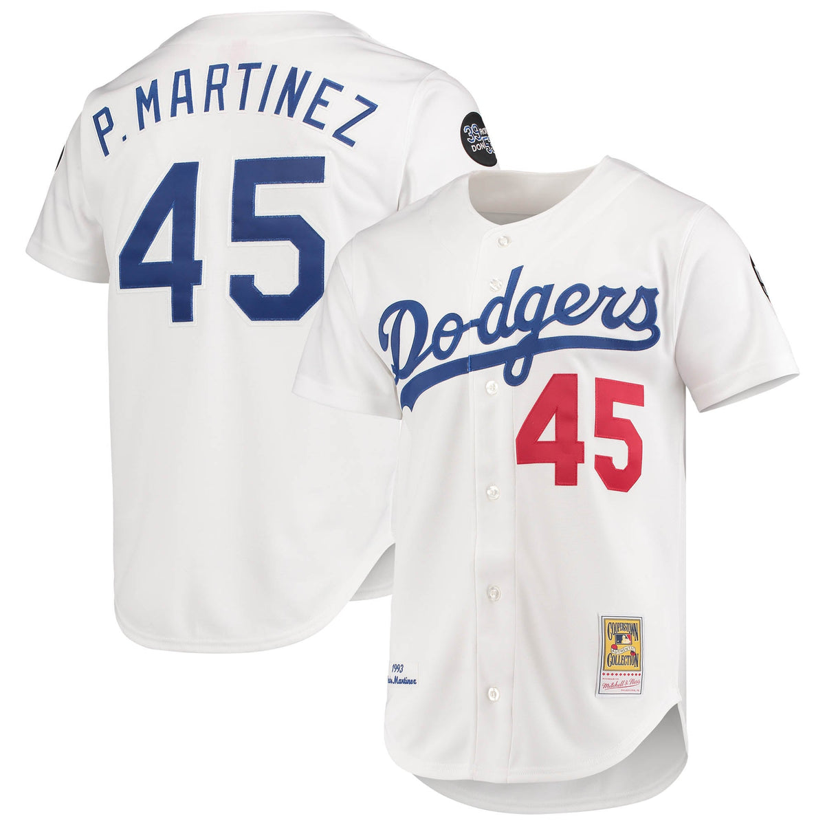 Pedro Martinez Los Angeles Dodgers Mitchell Ness 1993 Cooperstown Collection Home Authentic Jersey White