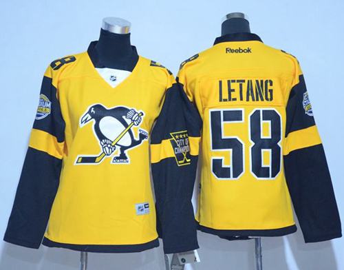 Penguins 58 Kris Letang Gold 2017 Stadium Series Womens Stitched Nhl Jersey