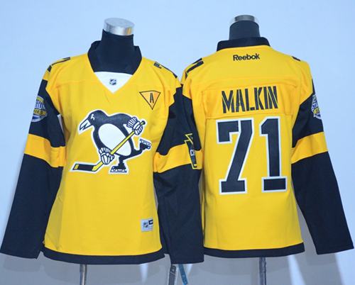 Penguins 71 Evgeni Malkin Gold 2017 Stadium Series Womens Stitched Nhl Jersey