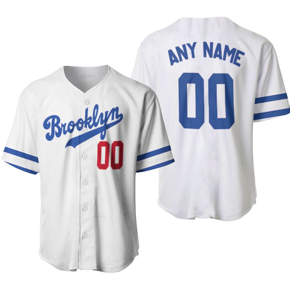 Personalized Brooklyn Dodgers Any Name 00 2020 Mlb Team White Jersey Inspired Style Baseball Jersey
