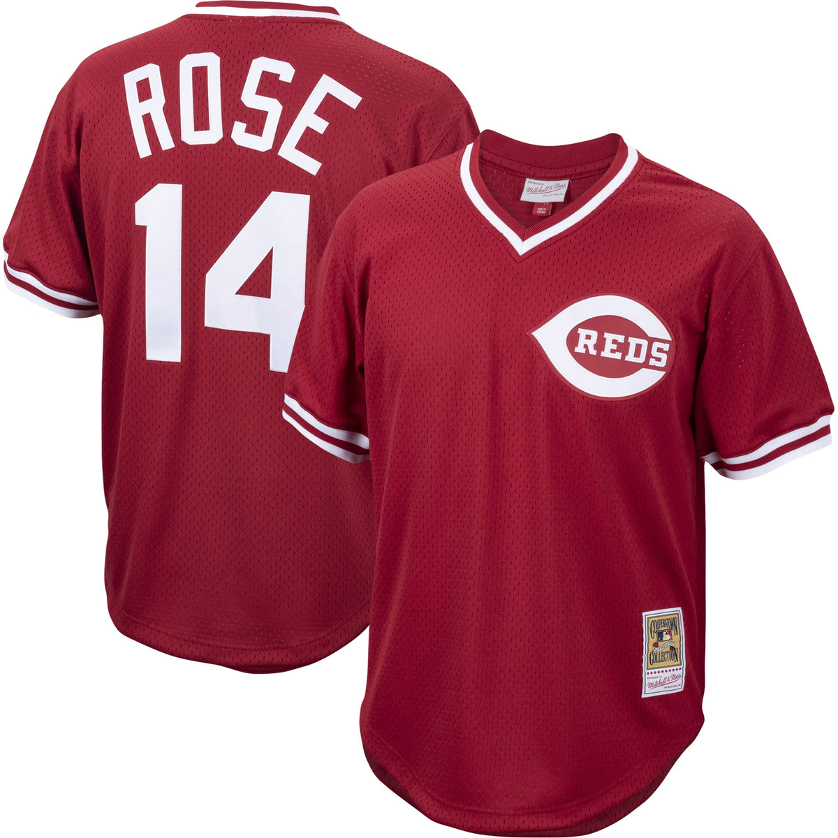 Pete Rose Cincinnati Reds Mitchell Ness Cooperstown Collection Mesh Batting Practice Jersey Red