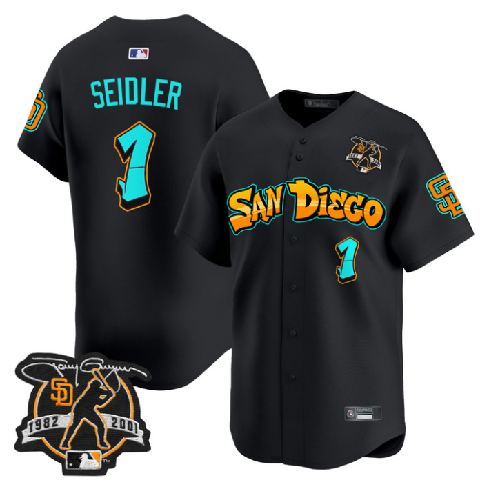 Peter Seidler Jersey #1 San Diego Padres Graffiti Barrio Edition Stitched