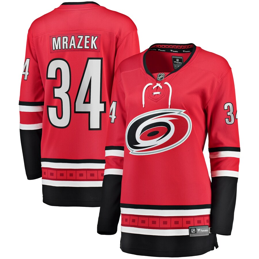 Petr Mrazek Carolina Hurricanes Fanatics Branded Womens Home Breakaway Player Jersey Red