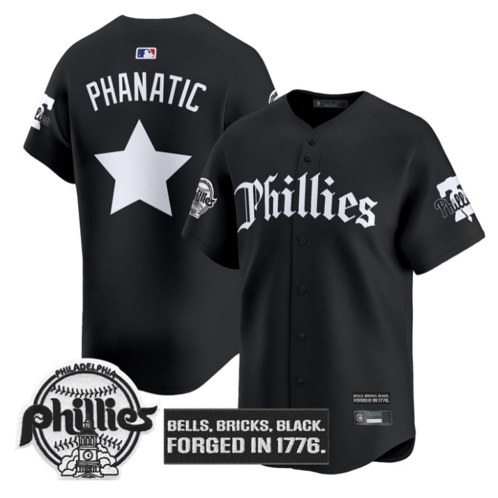 Phanatic Jersey Philadelphia Phillies Gothic Liberty Edition Stitched Black
