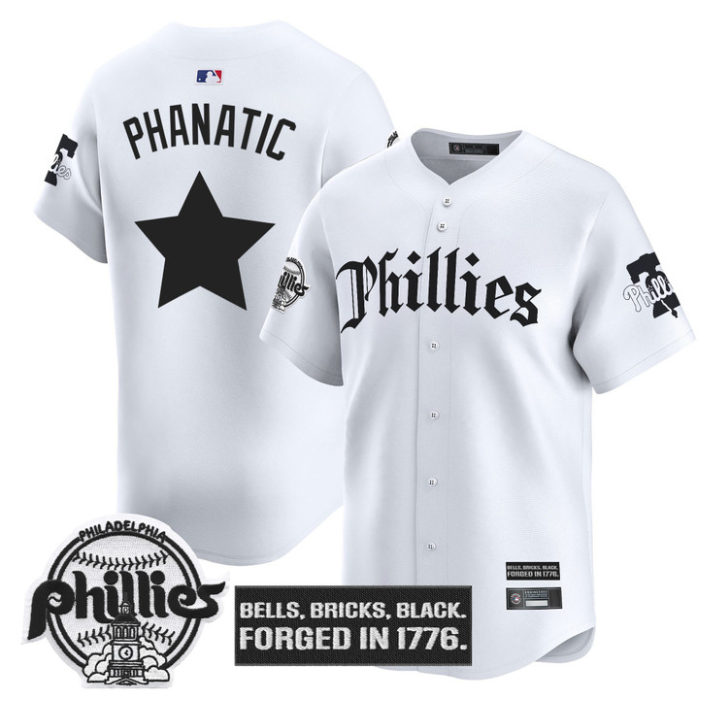 Phanatic Jersey Philadelphia Phillies Gothic Liberty Edition Stitched White