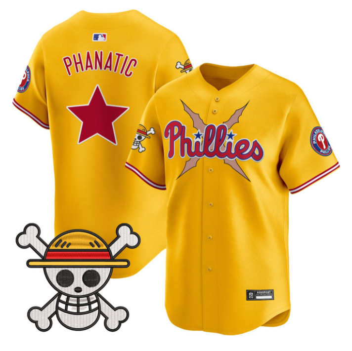 Phanatic Jersey Philadelphia Phillies One Piece 2025 Limited Stitched Gold