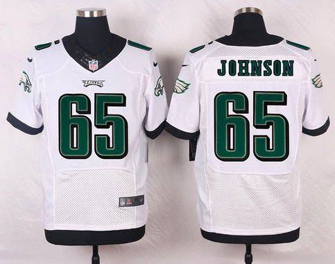 Philadelphia Eagles 65 Lane Johnson White Road Nfl Nike Elite Jersey