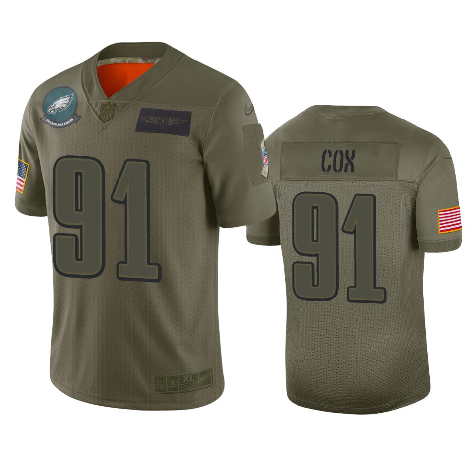 Philadelphia Eagles Fletcher Cox Camo 2019 Salute To Service Limited Jersey