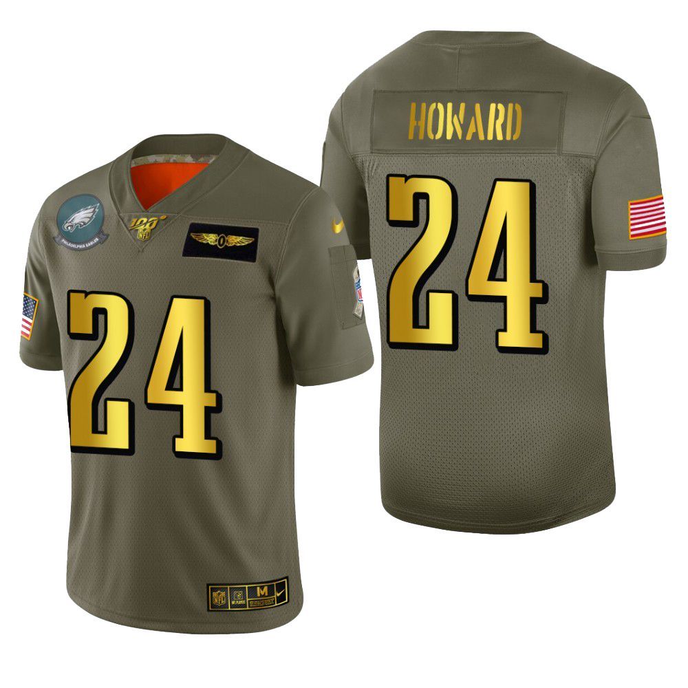 Philadelphia Eagles Jordan Howard 2019 Salute To Service Nfl 100 Mens Jersey Metallic