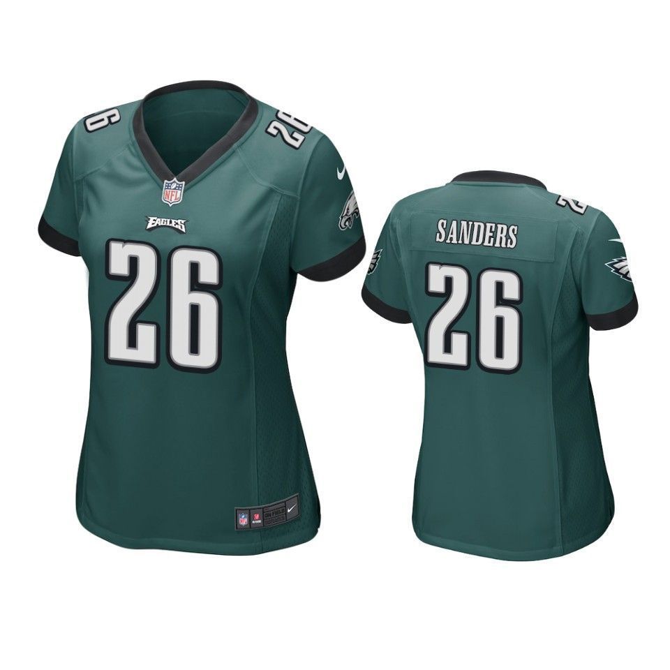 Philadelphia Eagles Miles Sanders 2019 Nfl Draft Green Game Womens Jersey