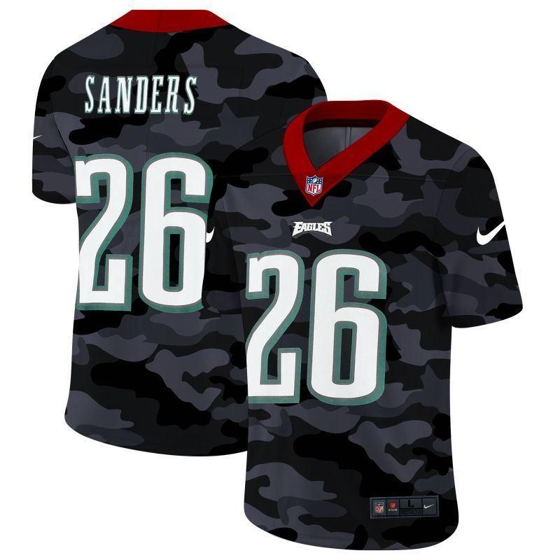 Philadelphia Eagles Miles Sanders 26 Nfl 2020 Camo Black Jersey