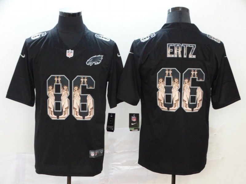 Philadelphia Eagles Zach Ertz 86 Nfl 2020 Black Statue Of Liberty Jersey