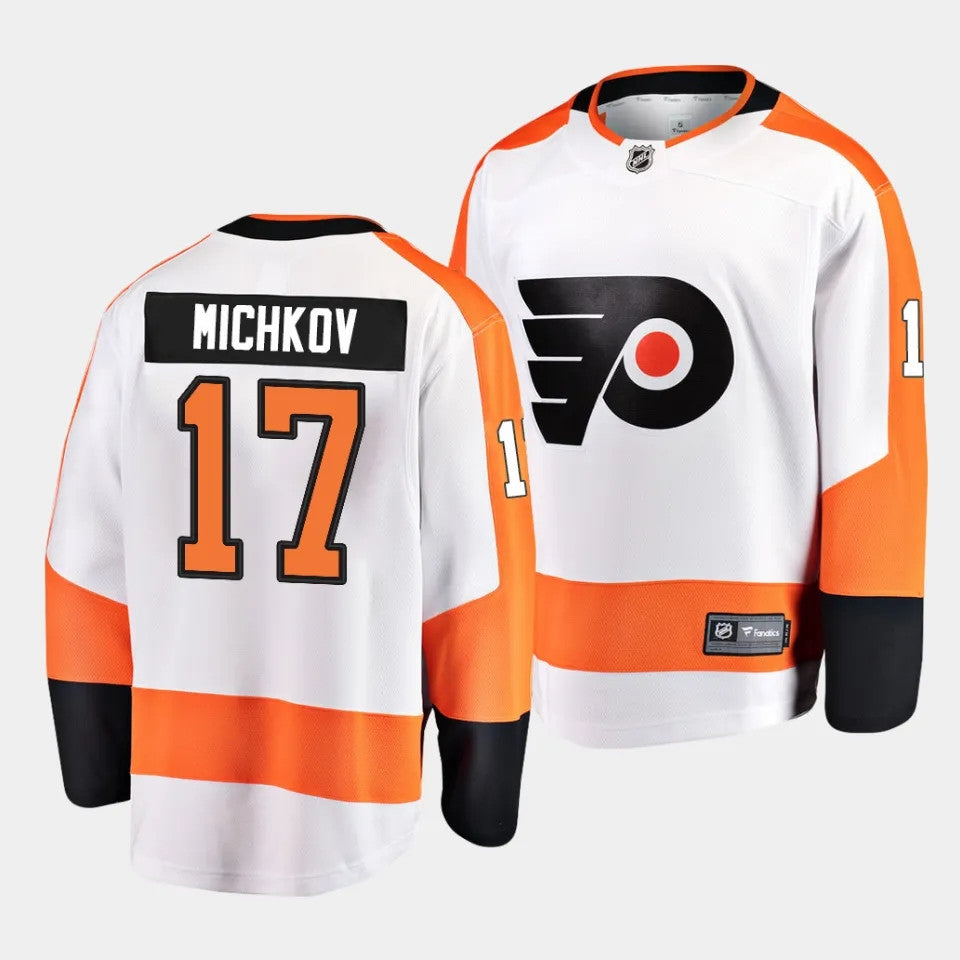 Philadelphia Flyers 17 Matvei Michkov Away White Jersey 2023 Nhl Draft