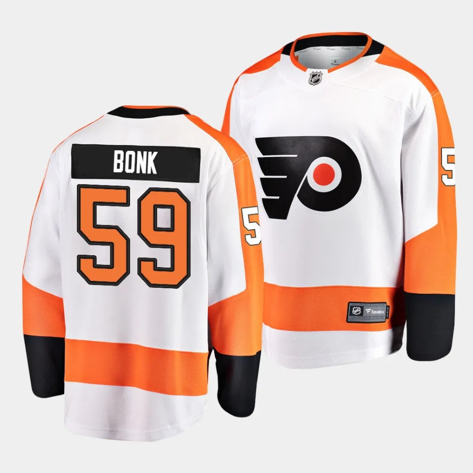 Philadelphia Flyers 59 Oliver Bonk Away White Jersey 2023 Nhl Draft