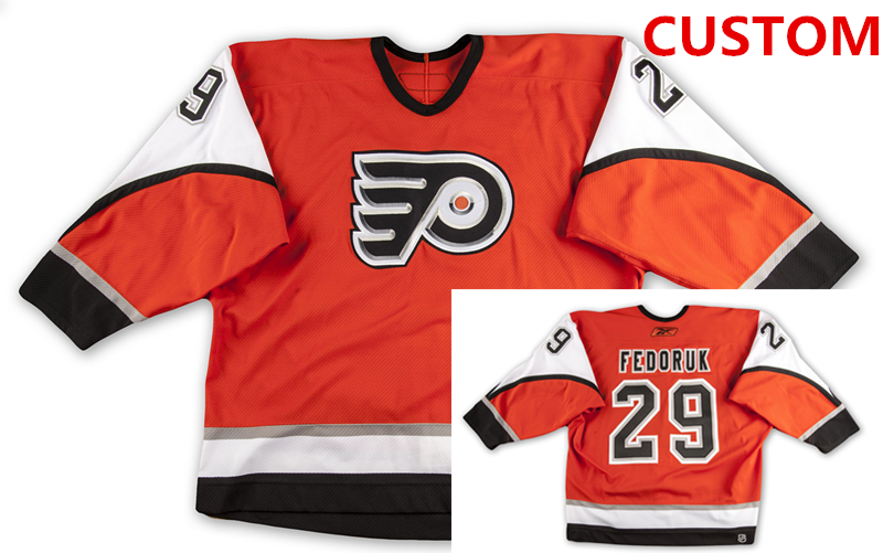 Philadelphia Flyers Custom Reebok Orange Home 2006 07 Jersey