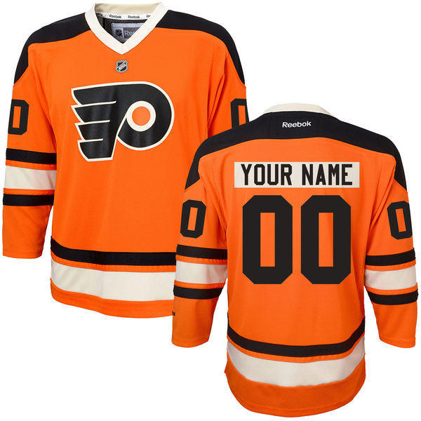 Philadelphia Flyers Orange Alternate Custom Stitched NHL Reebok Hockey Jersey