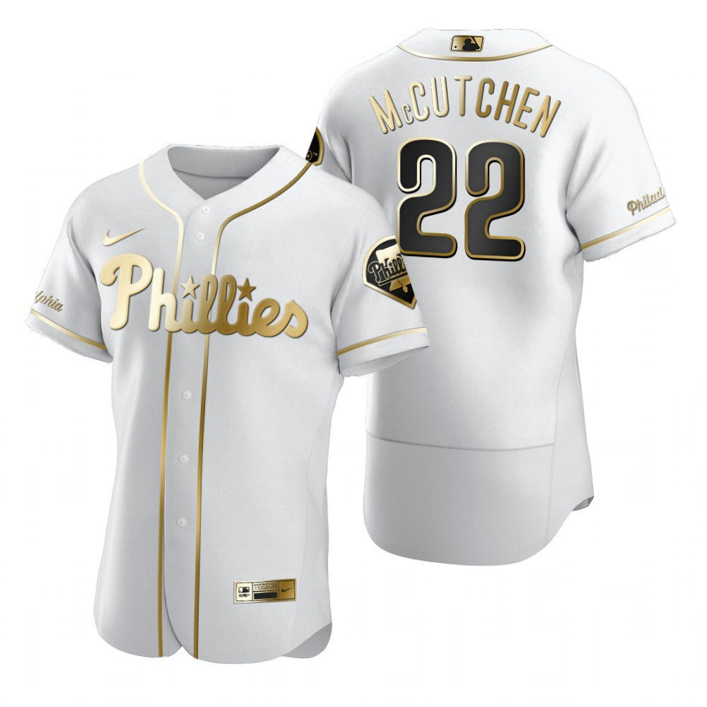 Philadelphia Phillies 22 Andrew Mccutchen Mlb Golden Brandedition White Jersey Gift For Phillies Fans