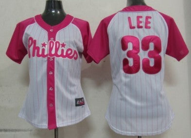 Philadelphia Phillies 33 Cliff Lee 2012 Fashion Womens By Majestic Athletic Jersey