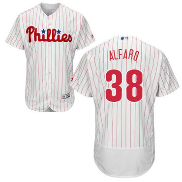 Philadelphia Phillies 38 Jorge Alfaro Whitered Strip Flexbase Authentic Collection Stitched Baseball Jersey