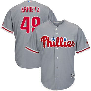 Philadelphia Phillies 49 Jake Arrieta Grey New Cool Base Stitched Mlb Jersey