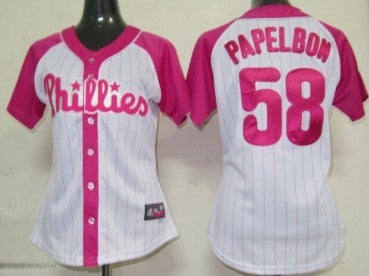 Philadelphia Phillies 58 Jonathan Papelbon 2012 Fashion Womens By Majestic Athletic Jersey