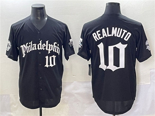Philadelphia Phillies #10 J.T. Realmuto Black Gothic Vapor Limited Stitched Base