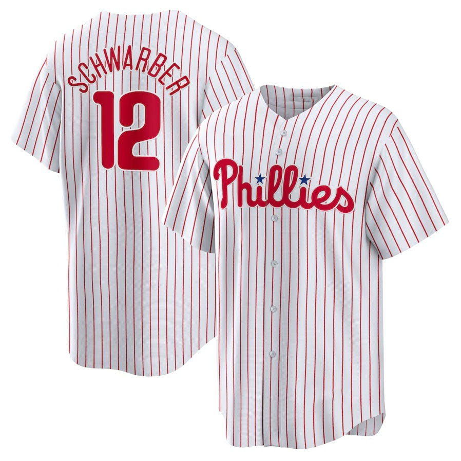 Philadelphia Phillies #12 Kyle Schwarber Replica Player Jersey White Stitched