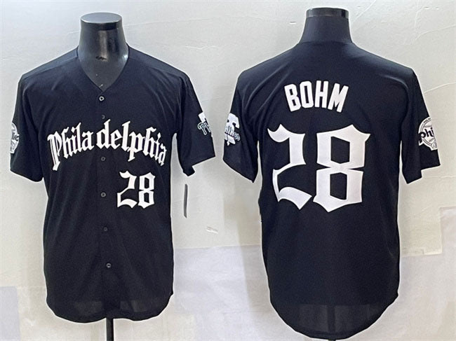 Philadelphia Phillies #28 Alec Bohm Black Gothic Vapor Limited Stitched Baseball