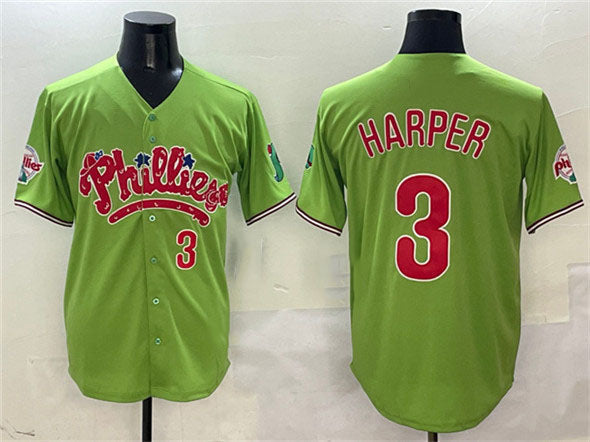 Philadelphia Phillies #3 Bryce Harper Light Green Phanatic Limited Stitched Base