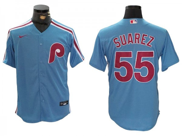 Philadelphia Phillies #55 Ranger Surez Light Blue Limited Jersey