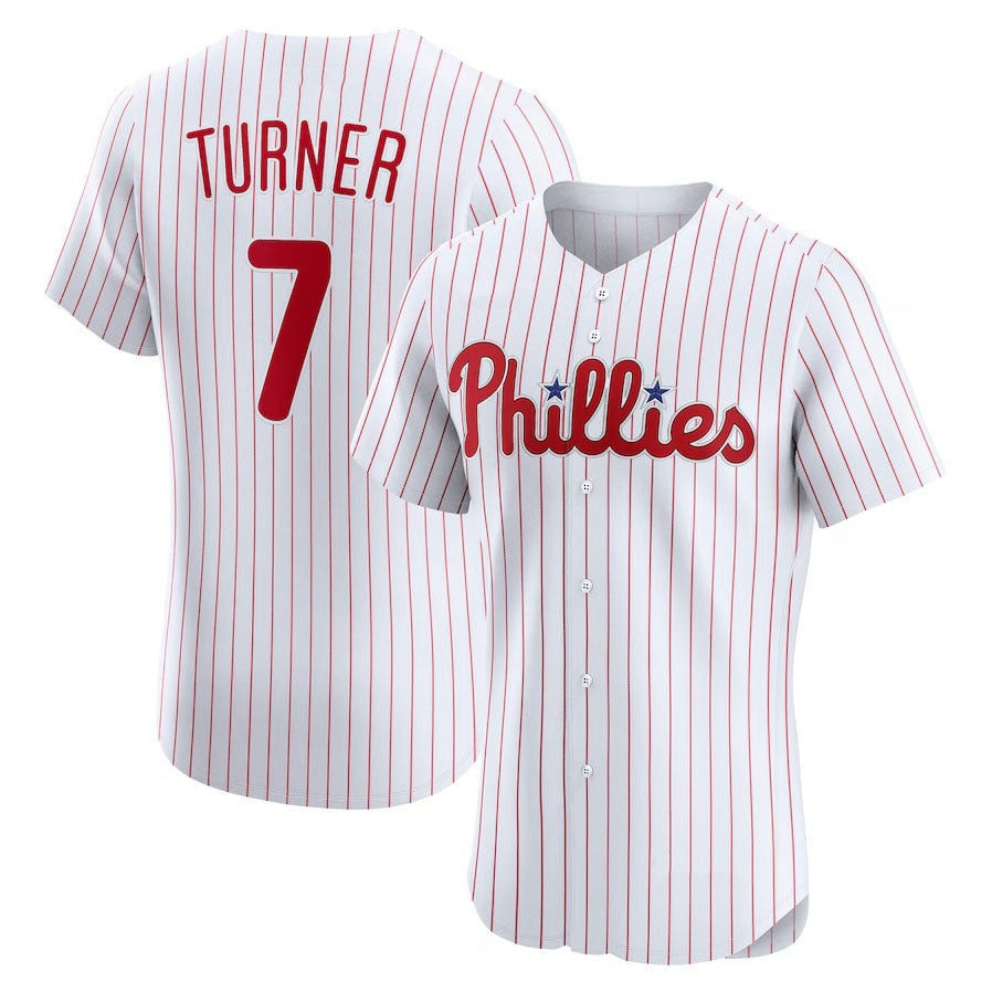 Philadelphia Phillies #7 Trea Turner Home Elite Jersey White Stitched Baseball