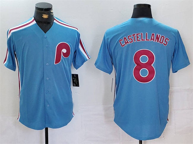 Philadelphia Phillies #8 Nick Castellanos Blue Cool Base Stitched Baseball Jerse