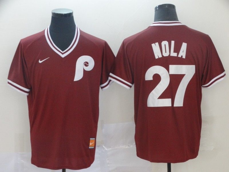 Philadelphia Phillies Aaron Nola 27 2020 Mlb Garnet Jersey