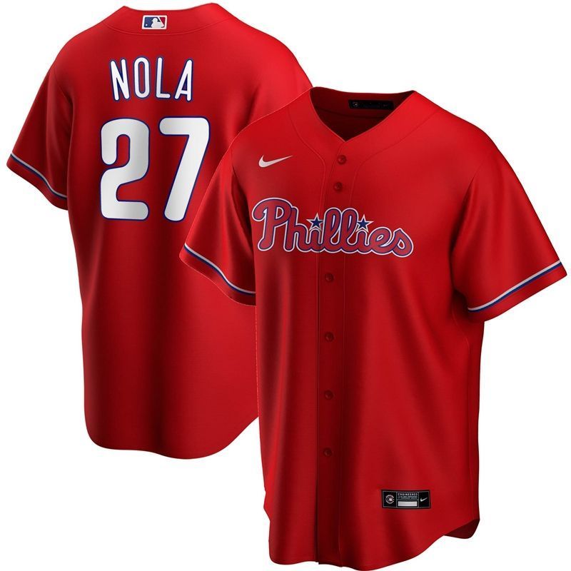 Philadelphia Phillies Aaron Nola 27 2020 Mlb Red Jersey