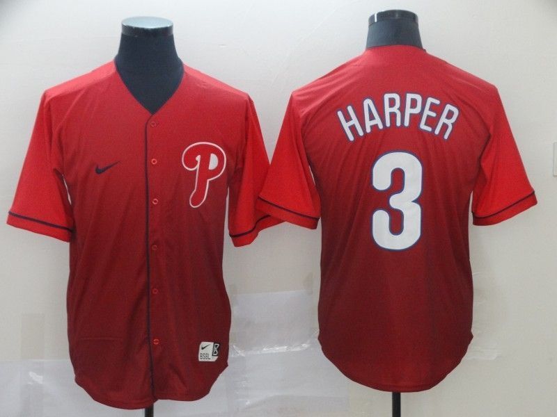 Philadelphia Phillies Bryce Harper 3 2020 Mlb Gradient Red Jersey