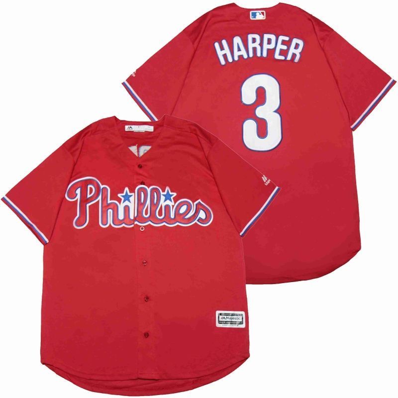 Philadelphia Phillies Bryce Harper 3 2020 Mlb Red Jersey