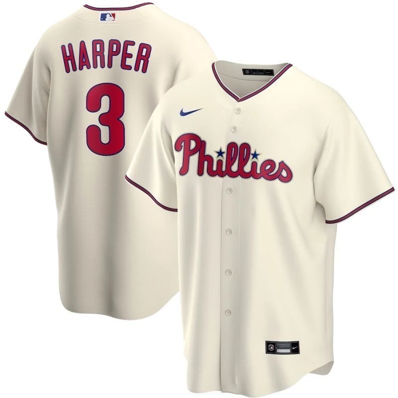 Philadelphia Phillies Bryce Harper 3 2020 Mlb White Jersey
