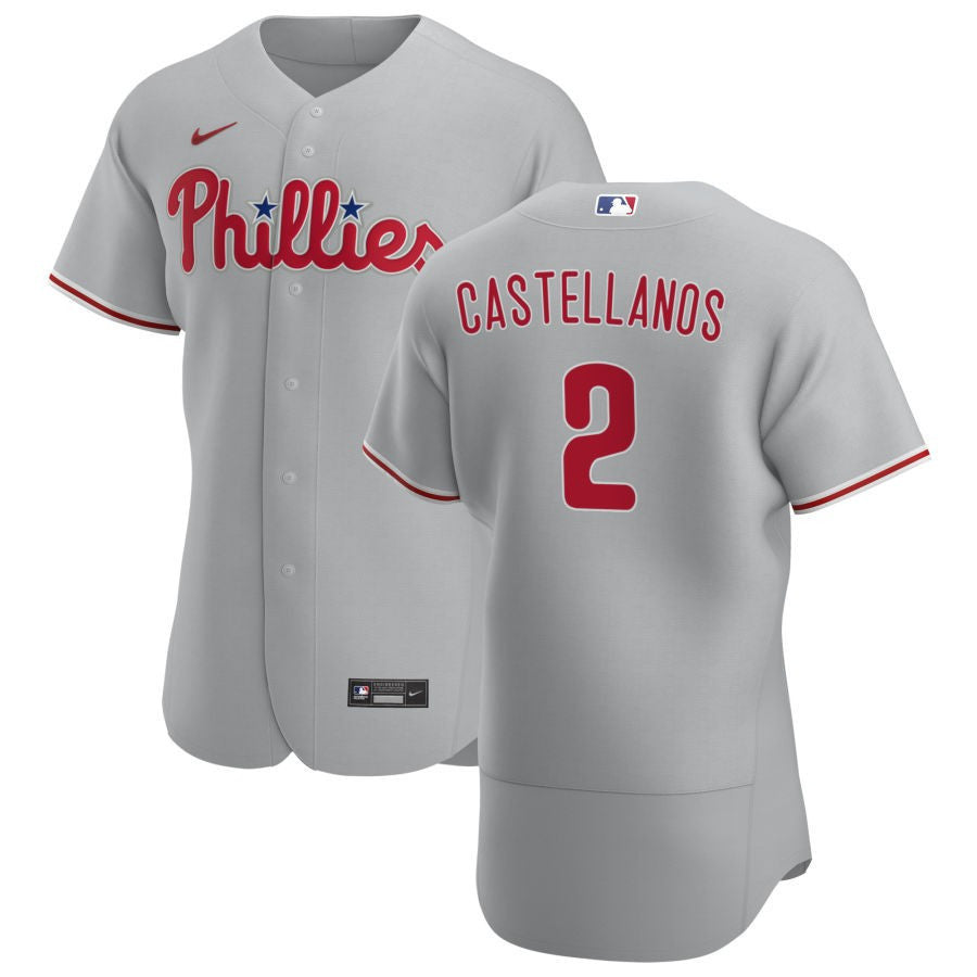 Philadelphia Phillies Nick Castellanos 2 Mlb Gray Road Jersey Gift For Phillies Fans