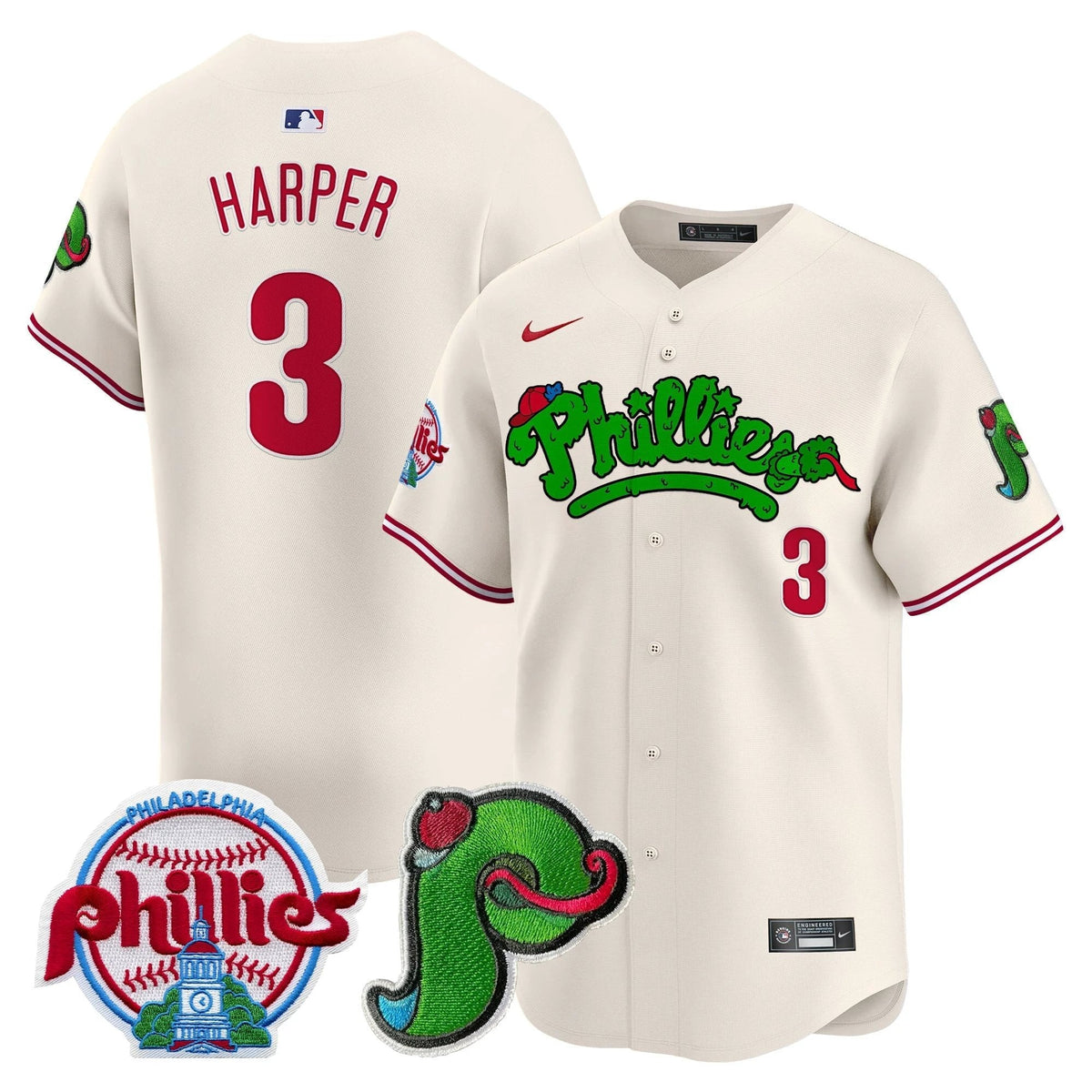 Philadelphia Phillies Phanatic Patch Vapor Premier Limited Jersey V4 All Stitc