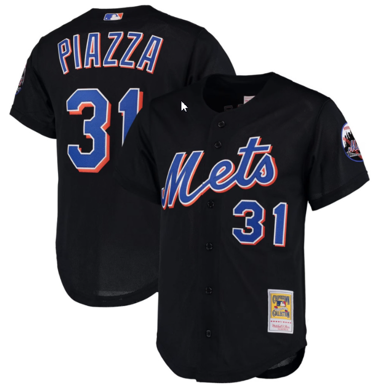 Piazza #31 New York Mets Black Jersey All Stitched