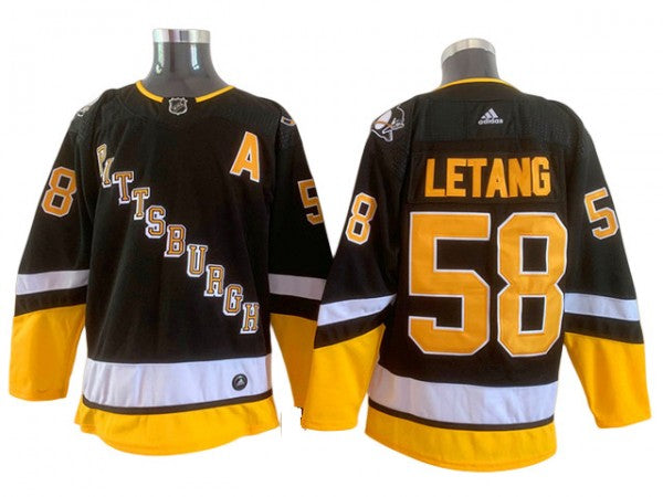 Pittsburgh Penguins #58 Kris Letang Black 2022&23 Reverse Retro Jersey